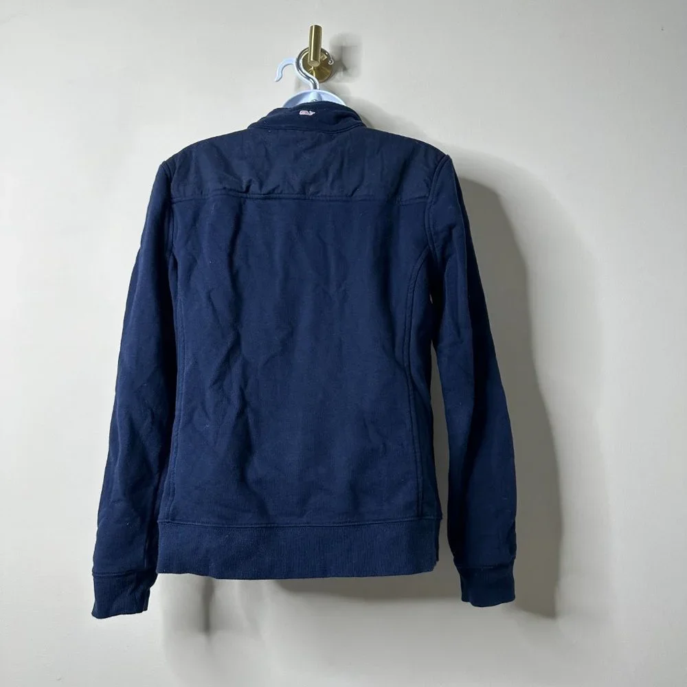 Vineyard Vines Shep Quarter Zip Knit Shirt Navy Blue Medium - Picture 5 of 6